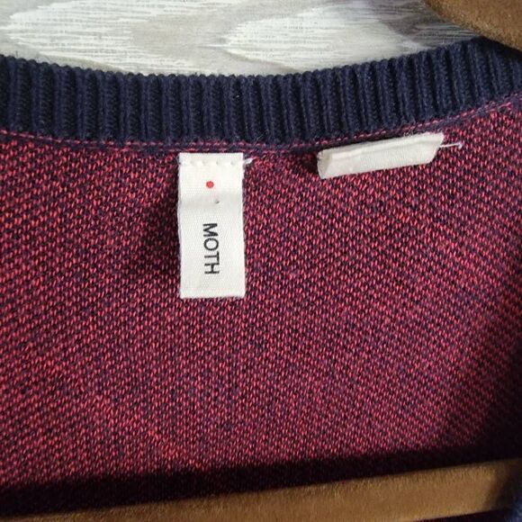 Moth Anthropologie Double Layer Cardigan Women's SZ S Fox Sweater - Picture 6 of 6